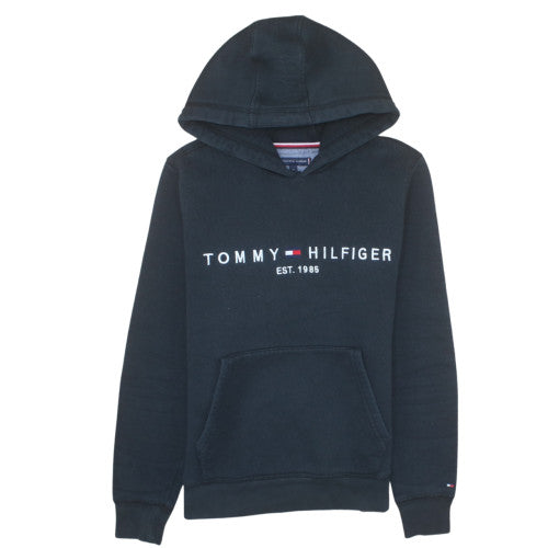 Tommy Hilfiger Men’s Black Pullover Hoodie S Regular Fit Fleece Logo