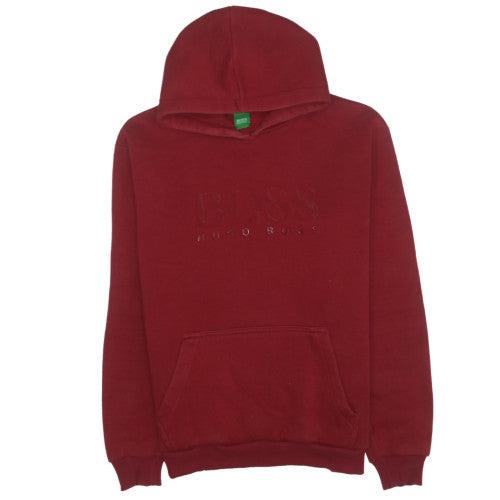 Hugo Boss Men's Red Pullover Fleece Hoodie Size L