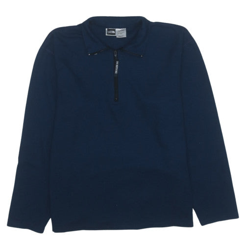 The North Face Men Blue Fleece 1/4 Zip Henley Sweatshirt M