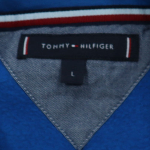 Tommy Hilfiger Men's Blue Pullover Hoodie L Logo Fleece