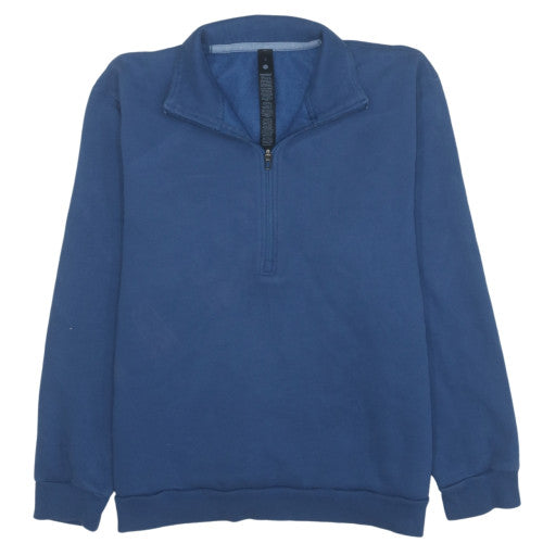 Lululemon Mens Blue 1/4 Zip Fleece Sweatshirt L Regular Fit