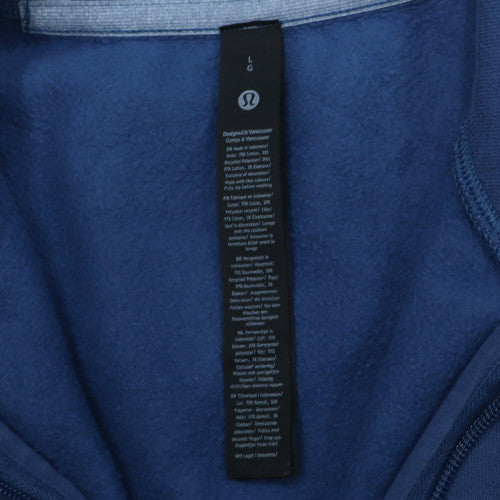 Lululemon Mens Blue 1/4 Zip Fleece Sweatshirt L Regular Fit