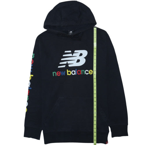 New Balance Men's Black XL Pullover Hoodie with Logo Print