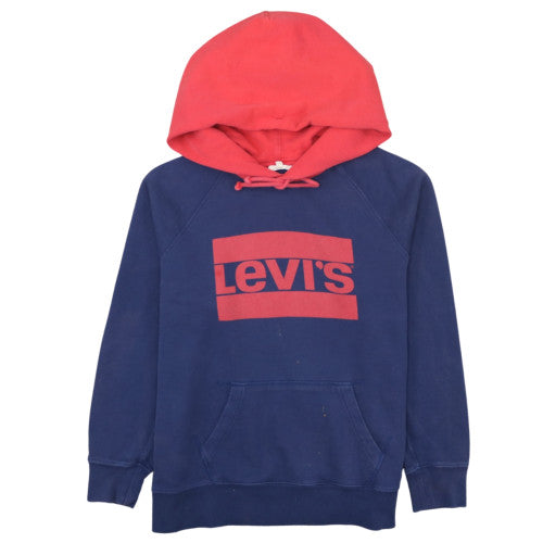Levi's Men's Blue Red Logo Pullover Hoodie Size L