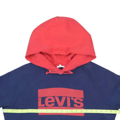 Levi's Men's Blue Red Logo Pullover Hoodie Size L