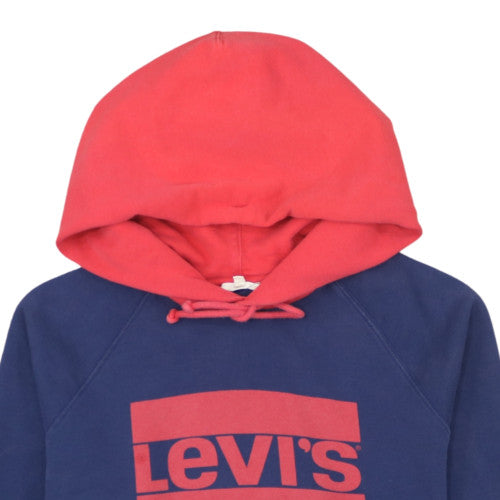 Levi's Men's Blue Red Logo Pullover Hoodie Size L