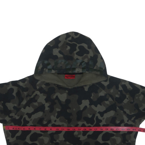 Hugo Boss Men's Green Camouflage Pullover Hoodie Size L Cotton Blend