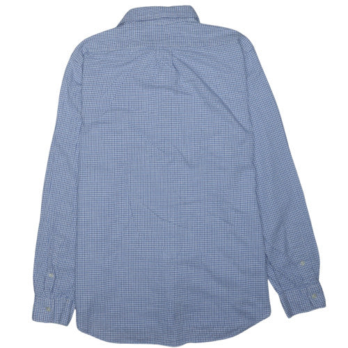 Ralph Lauren Men's Blue Check Long Sleeve Button-Down Cotton Shirt Size L