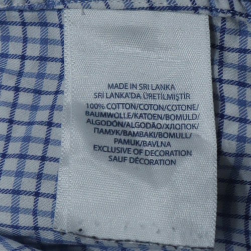 Ralph Lauren Men's Blue Check Long Sleeve Button-Down Cotton Shirt Size L