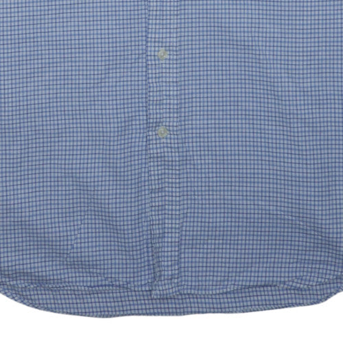 Ralph Lauren Men's Blue Check Long Sleeve Button-Down Cotton Shirt Size L