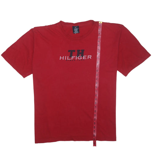 Tommy Hilfiger Men's Red 2XL Classic Logo Cotton T-Shirt
