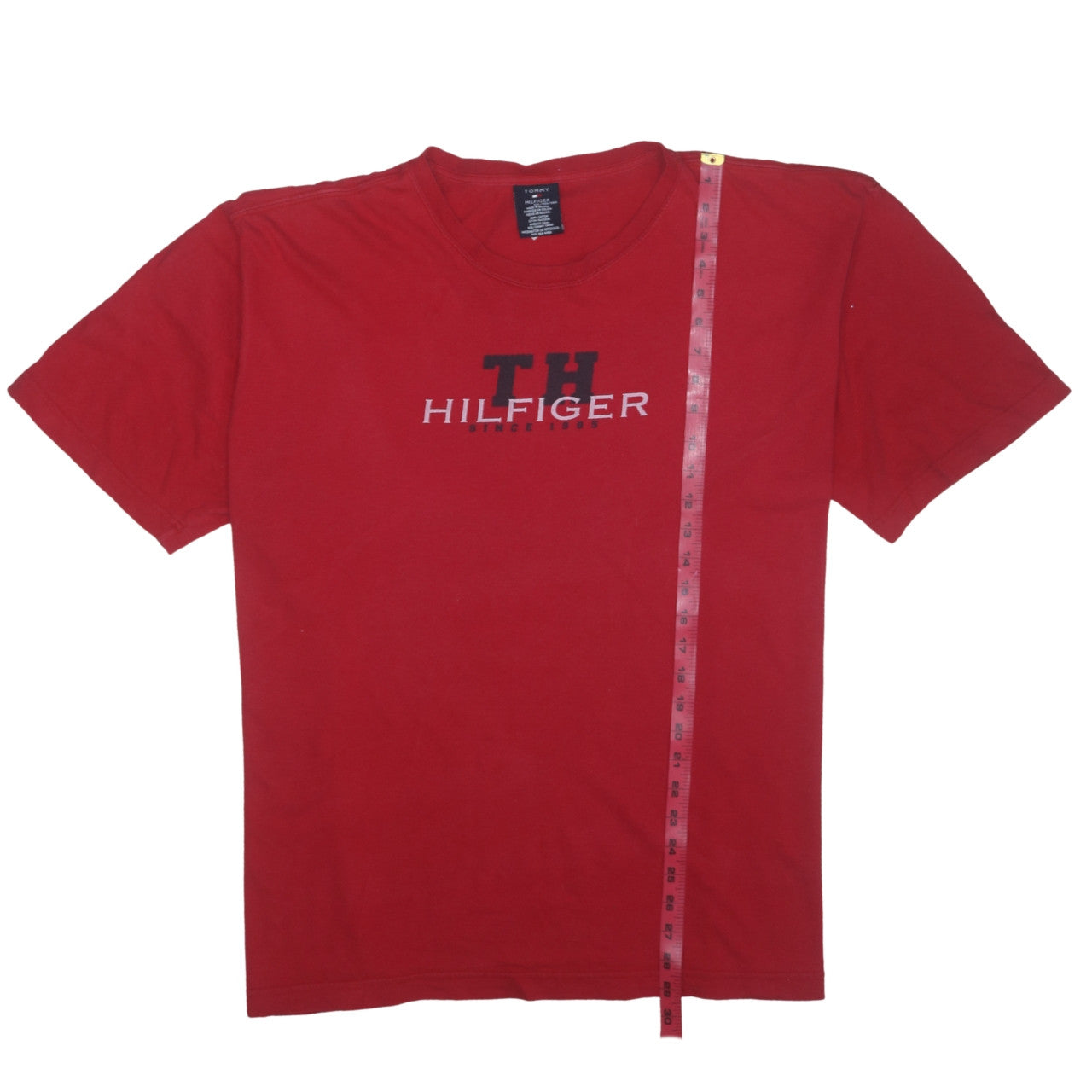 Tommy Hilfiger Men's Red 2XL Classic Logo Cotton T-Shirt