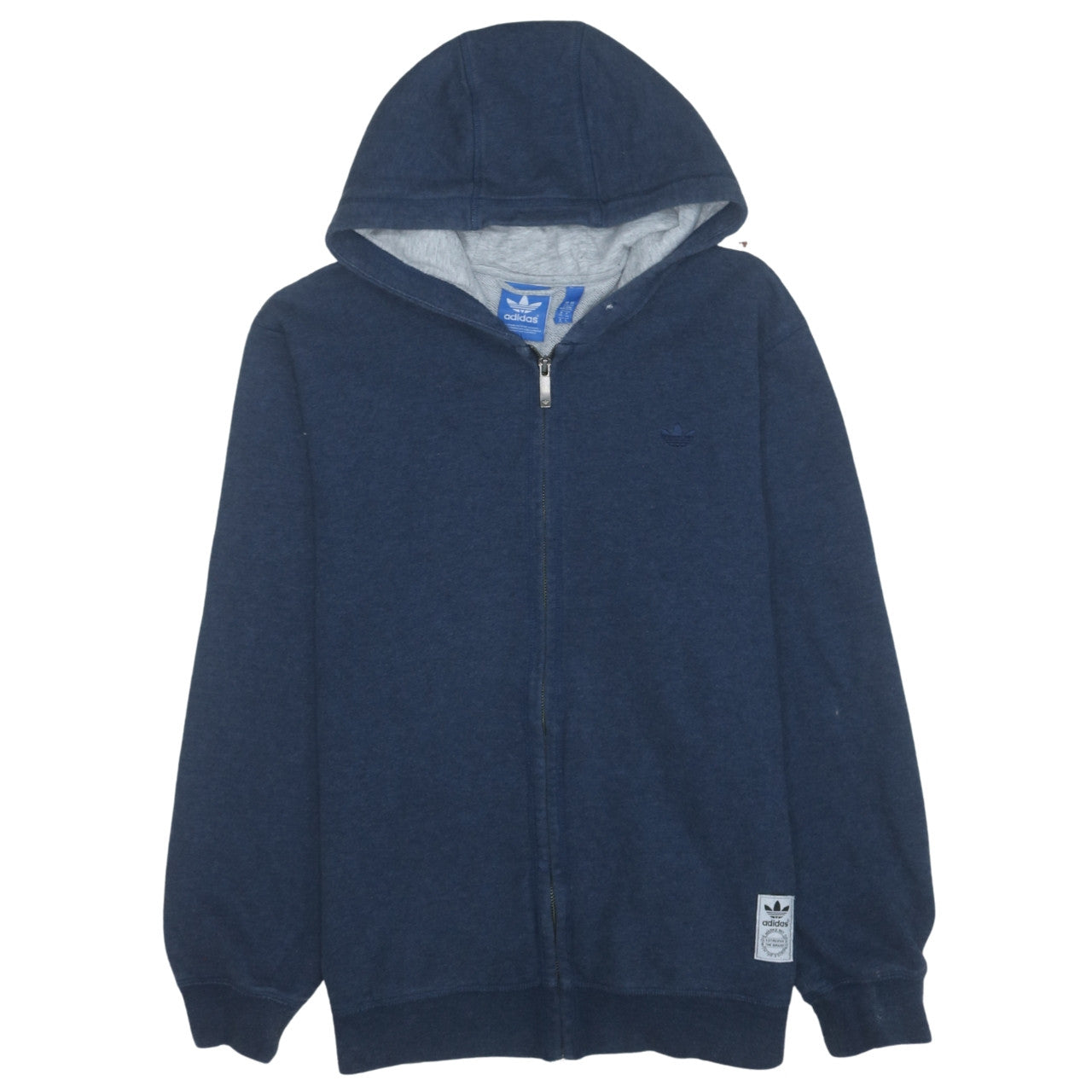 Adidas Mens Blue Full Zip Hoodie XL Regular Fit