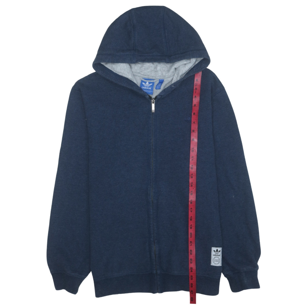 Adidas Mens Blue Full Zip Hoodie XL Regular Fit