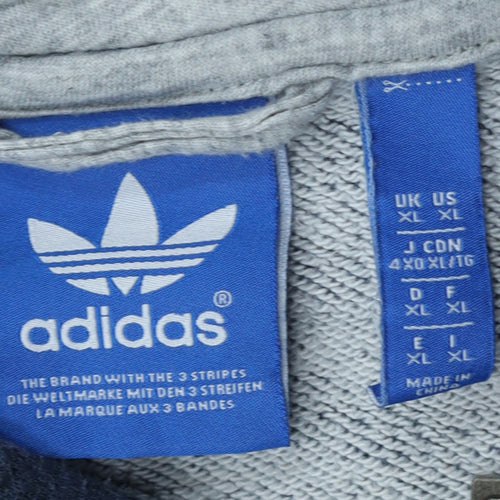 Adidas Mens Blue Full Zip Hoodie XL Regular Fit