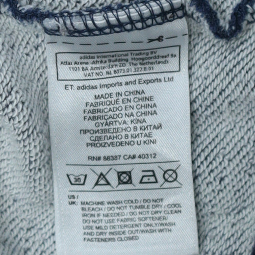 Adidas Mens Blue Full Zip Hoodie XL Regular Fit