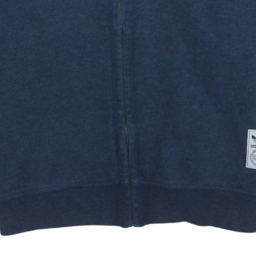 Adidas Mens Blue Full Zip Hoodie XL Regular Fit