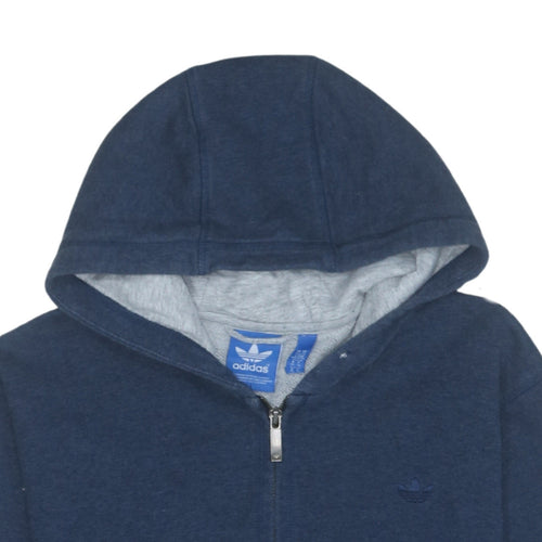 Adidas Mens Blue Full Zip Hoodie XL Regular Fit