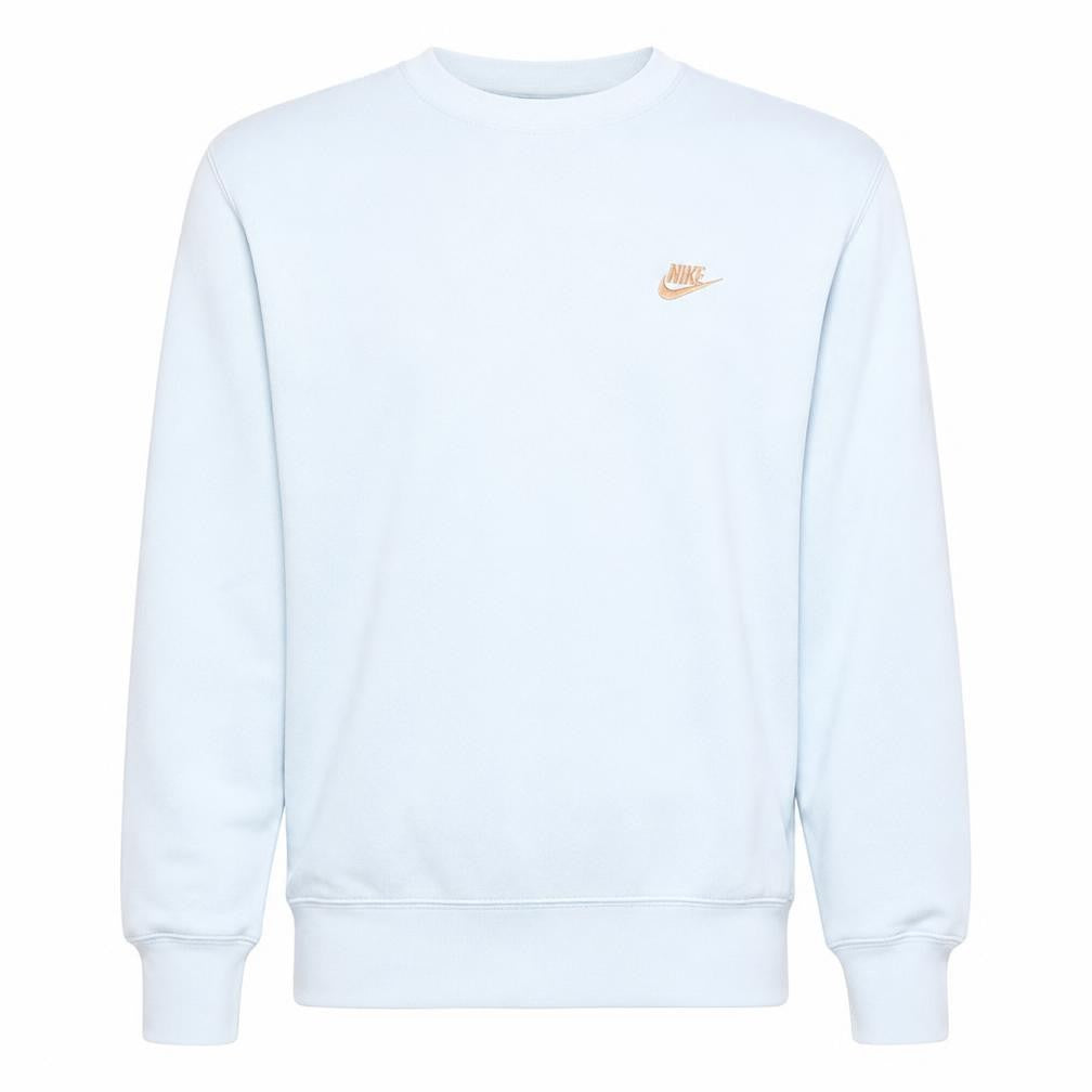 Front view of Nike Men's White XS Crew Neck Pullover Sweatshirt