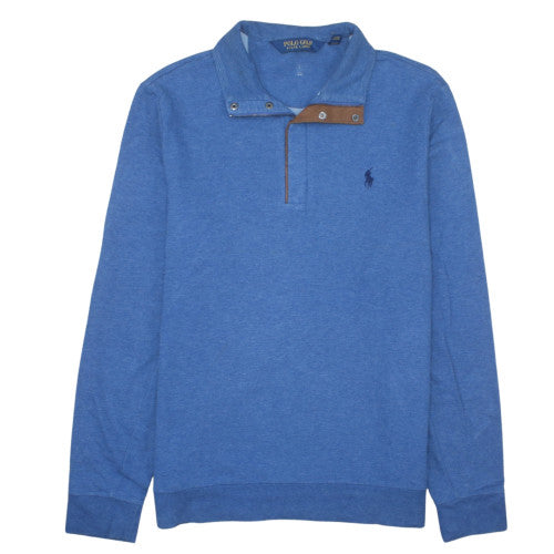 Ralph Lauren Polo Golf Blue Men's L Henley Sweatshirt Classic Collar