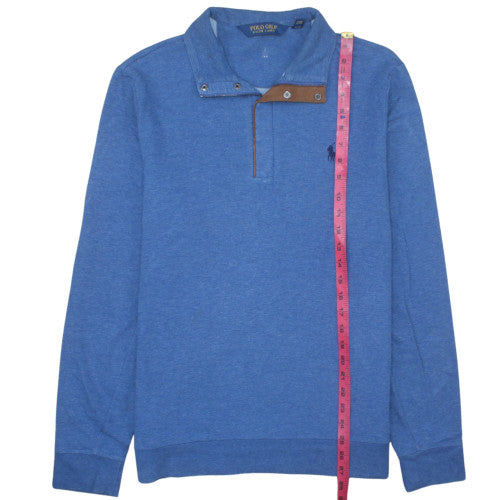 Ralph Lauren Polo Golf Blue Men's L Henley Sweatshirt Classic Collar
