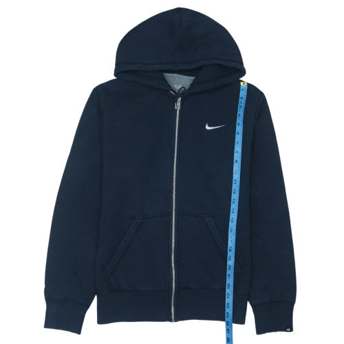 Nike Men's Blue Full Zip Hoodie L Regular Fit Logo Sweatshirt
