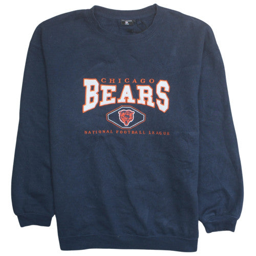 NFL Team Apparel Mens Blue Chicago Bears Pullover Sweatshirt L