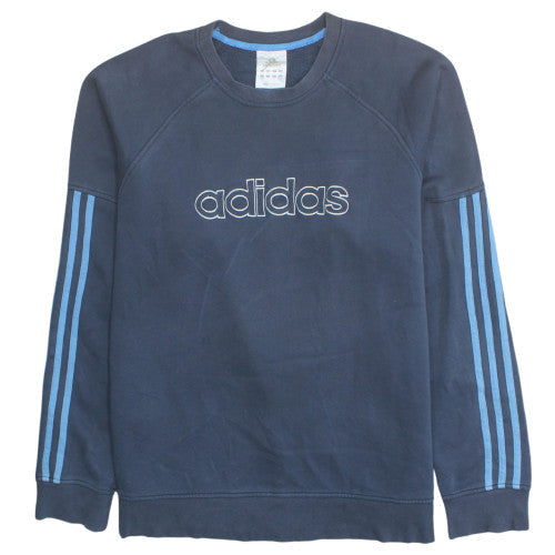 Adidas Men's Blue XL Crew Neck Pullover Sweatshirt Logo Sportswear