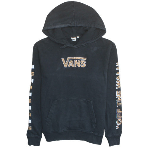 Vans Womens Black Pullover Hoodie M Animal Print Logo Off The Wall