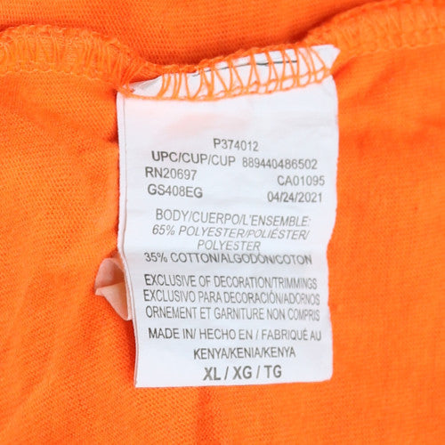 Dickies Men's Orange Crew Neck Short Sleeve Work T-Shirt XL