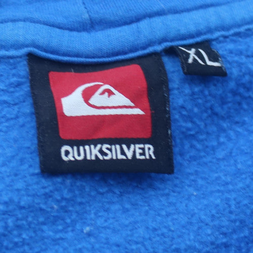 Quiksilver Men's Blue XL Pullover Hoodie with Logo Graphic