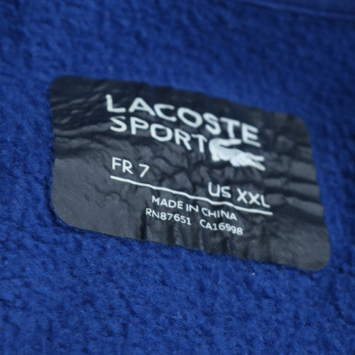 Lacoste Sport Men's Blue 2XL Full Zip Hoodie Lightweight Cotton Blend