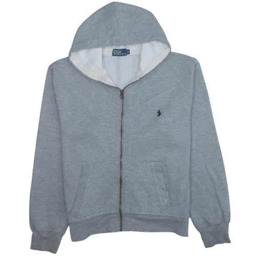Ralph Lauren Men's Grey Full Zip Hoodie Size M Cotton Logo