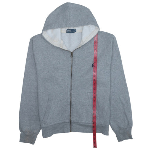 Ralph Lauren Men's Grey Full Zip Hoodie Size M Cotton Logo