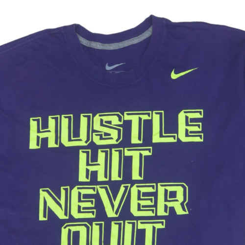 Nike Men's Purple Graphic T-Shirt XXL Regular Fit Cotton Crew Neck