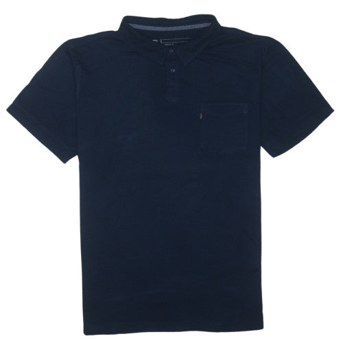 Levi's Men's Navy Blue XL Polo Shirt Cotton Blend Short Sleeve