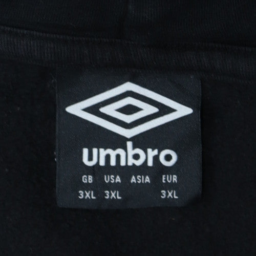 Umbro Mens Black 3XL Pullover Hoodie Sweatshirt Sportswear