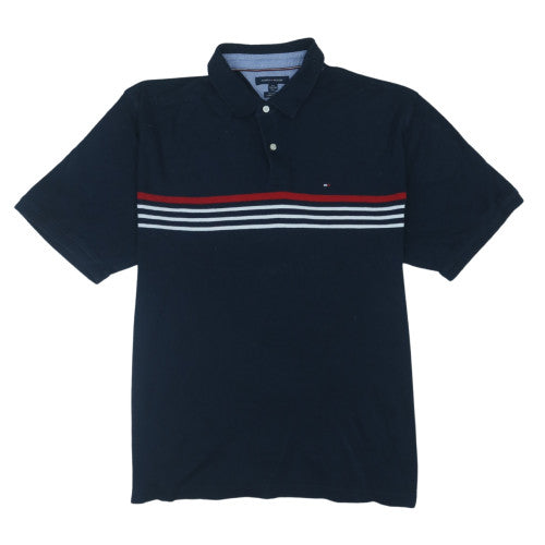 Tommy Hilfiger Men’s Blue Striped Classic Fit 2XL Polo Shirt