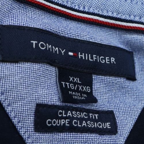 Tommy Hilfiger Men’s Blue Striped Classic Fit 2XL Polo Shirt
