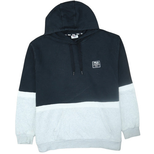 FILA Men's Black Grey 7XL Pullover Hoodie Big & Tall Logo Sweatshirt