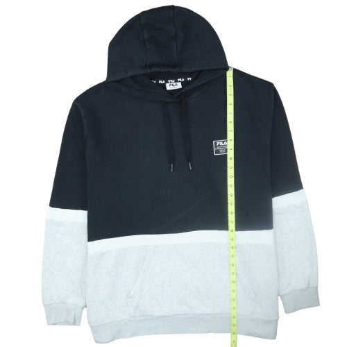 FILA Men's Black Grey 7XL Pullover Hoodie Big & Tall Logo Sweatshirt