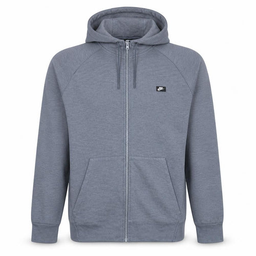 Nike Men's Grey Full Zip Hoodie XL Regular Fit Cotton Blend