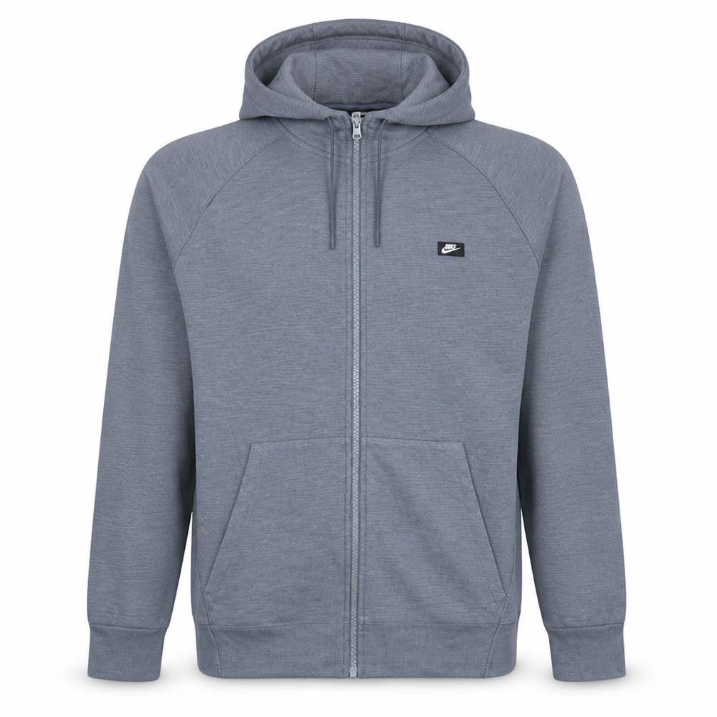 Nike Men's Grey Full Zip Hoodie XL Regular Fit Cotton Blend