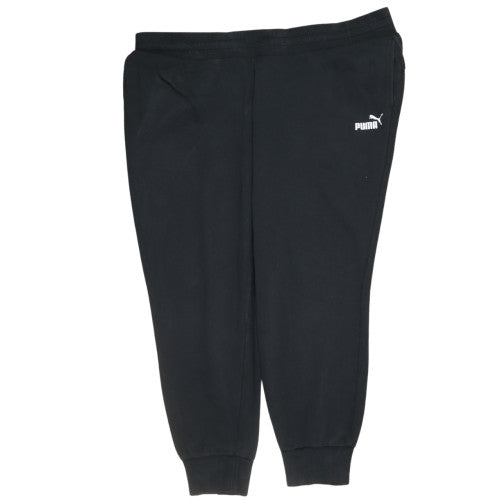 Puma Womens Black Jogger Sweatpants M Sports Logo Cuffed