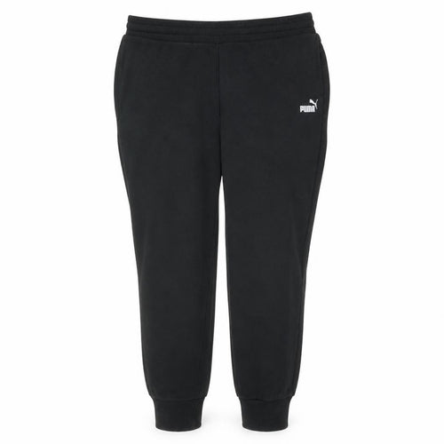 Puma Womens Black Jogger Sweatpants M Sports Logo Cuffed
