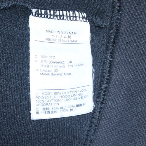 Nike Men's Black 3XL Full Zip Hoodie Sweatshirt Fleece