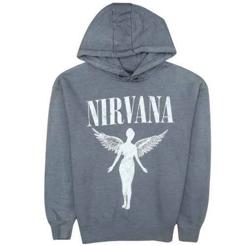 Primark Women’s Grey Nirvana Pullover Hoodie Size S Graphic Print
