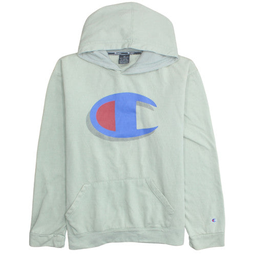 Champion Boys Light Green Pullover Hoodie XL Cotton Blend Logo Print