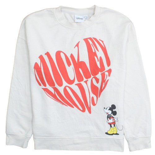 Disney Women's White Mickey Mouse Graphic Sweatshirt L