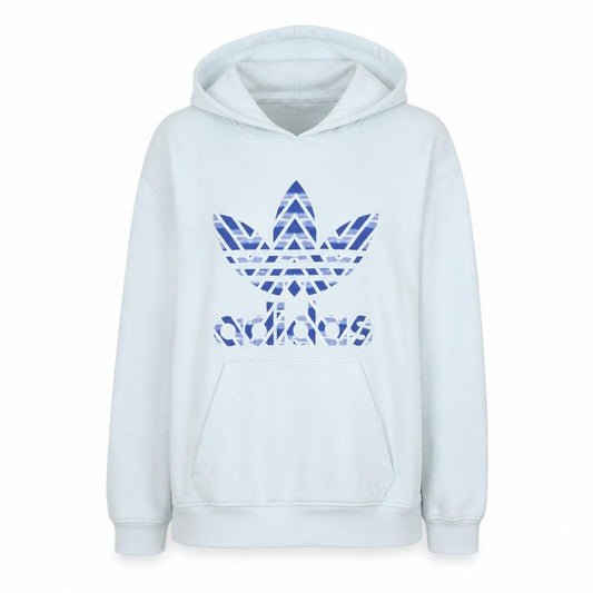 Front view of Adidas Women White Hooded Pullover Sweatshirt, size S, Logo Print